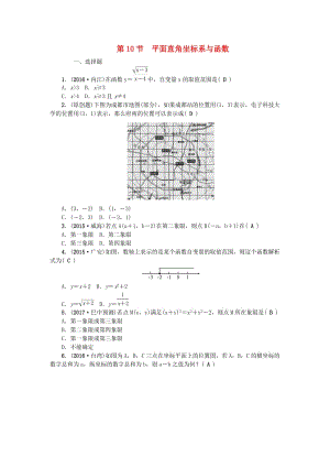 中考數(shù)學(xué)總復(fù)習(xí) 第三章 函數(shù) 第10節(jié) 平面直角坐標(biāo)系與函數(shù)試題