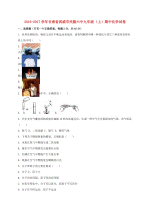 九年級(jí)化學(xué)上學(xué)期期中試卷（含解析） 新人教版37