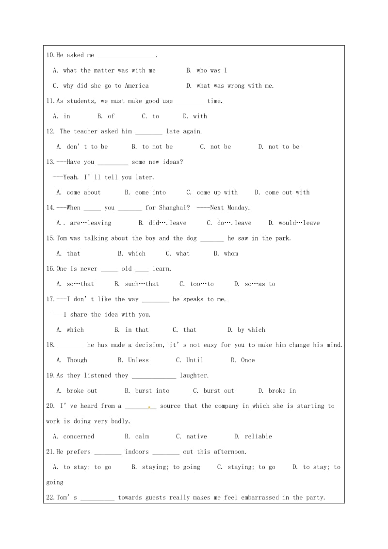 高一英语上学期期中试题6 (6)_第2页