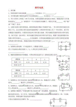 中考物理專題復習 探究電流