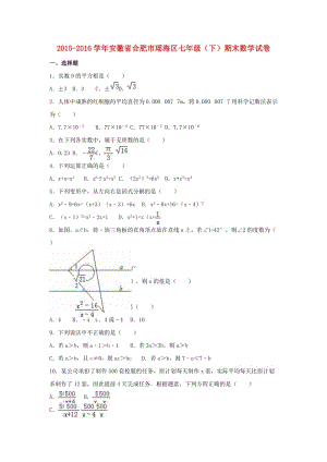 七年級數(shù)學(xué)下學(xué)期期末試卷（含解析） 新人教版7