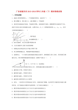 八年級物理下學期期末試卷（含解析） 新人教版29