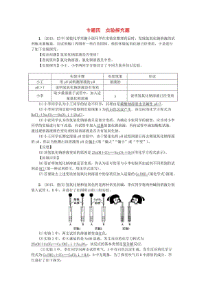 中考化學(xué)總復(fù)習(xí) 專題訓(xùn)練 專題四 實(shí)驗(yàn)探究題試題