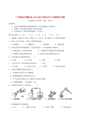 九年級(jí)化學(xué)上學(xué)期期中試題 新人教版11 (2)