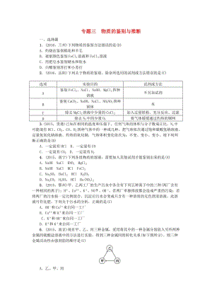 中考化學(xué) 第2篇 專題聚焦 專題三 物質(zhì)的鑒別與推斷試題