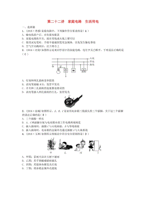 中考物理 第1篇 第二十二講 家庭電路 生活用電試題1