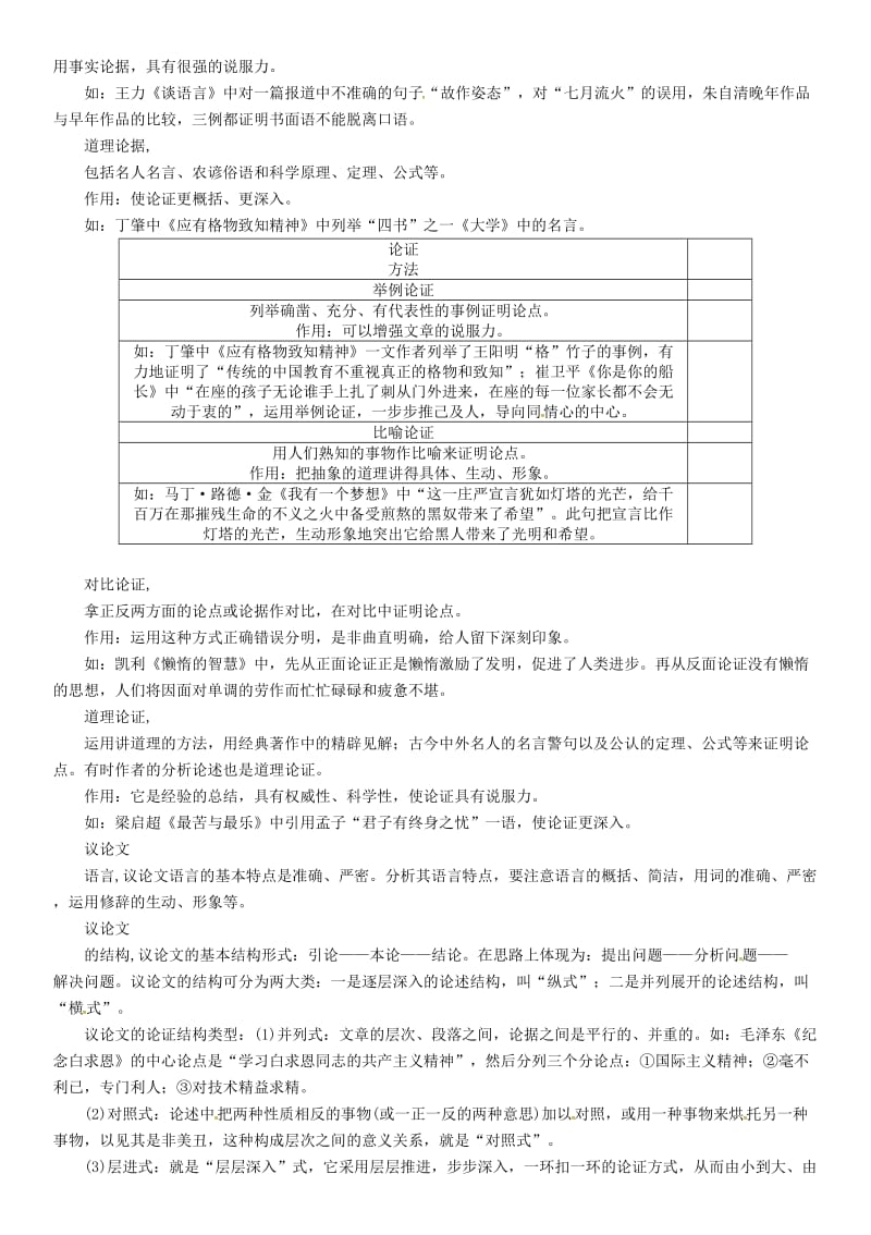 中考语文命题研究 第三部分 现代文阅读 专题十 议论文阅读_第2页