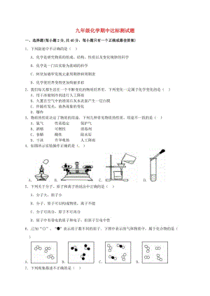 九年級化學(xué)上學(xué)期期中試題 新人教版