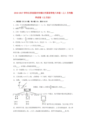 八年級數(shù)學(xué)上學(xué)期12月月考試卷（含解析） 蘇科版2