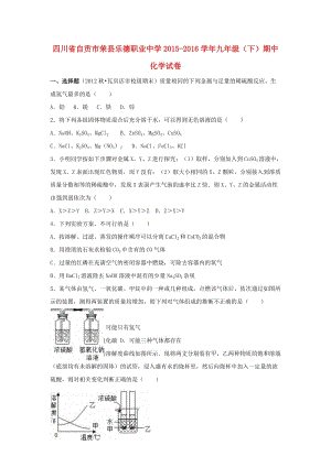 九年級化學(xué)下學(xué)期期中試卷（含解析） 新人教版2