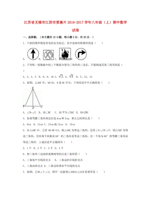 八年級數(shù)學(xué)上學(xué)期期中試卷（含解析） 蘇科版2