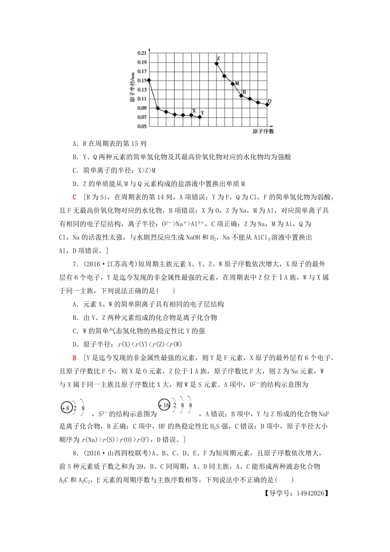 高三化学二轮复习 专题限时集训3 突破点5_第3页