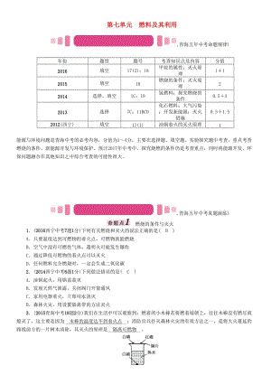 中考化學命題研究 第一編 教材知識梳理篇 第七單元 燃料及其利用（精講）試題1