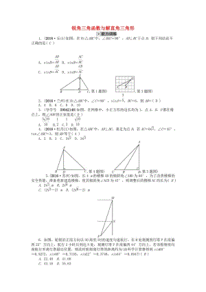 中考數(shù)學(xué)考點(diǎn)總復(fù)習(xí) 第20節(jié) 銳角三角函數(shù)與解直角三角形試題 新人教版