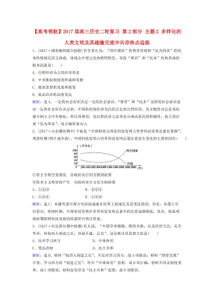 高三歷史二輪復習 第2部分 主題2 多樣化的人類文明及其碰撞交流中共存熱點追練