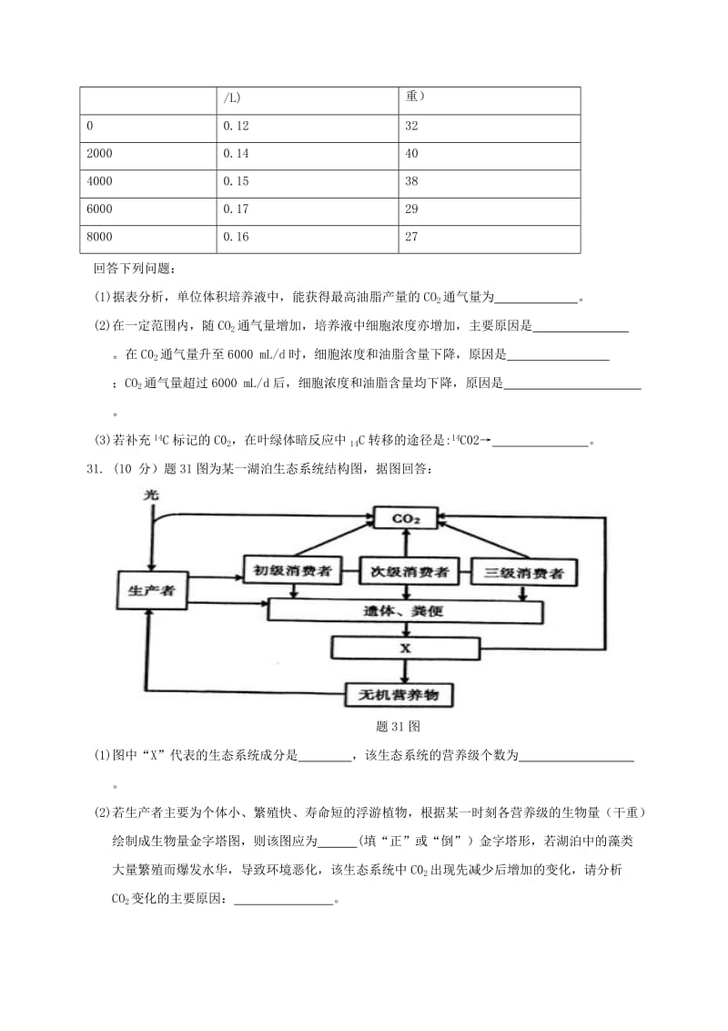 高三理综下学期第二次检测试题_第3页