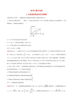 高三物理二輪復(fù)習(xí) 第二篇 題型專項突破 熱考小題專攻練 2 勻變速直線運(yùn)動及其圖象