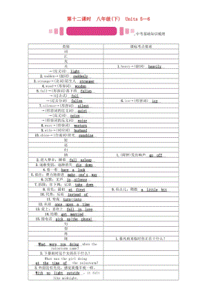 中考英語(yǔ)命題研究 第一部分 教材知識(shí)梳理篇 第十二課時(shí) 八下 Units 5-6（精講）試題1