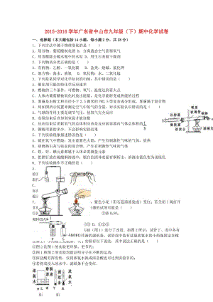 九年級(jí)化學(xué)下學(xué)期期中試卷（含解析） 新人教版5