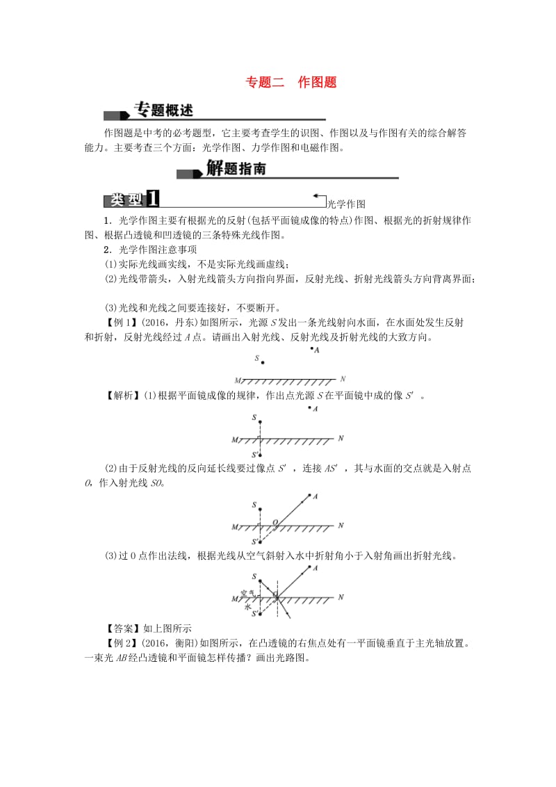 中考物理总复习 第二篇 专题聚焦 专题二 作图题检测11_第1页