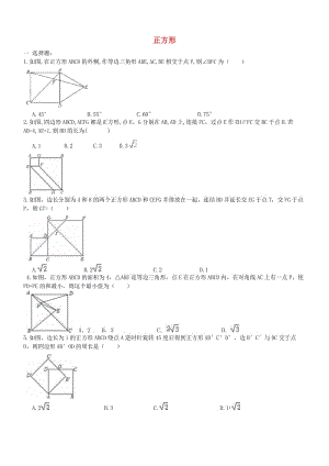 中考數(shù)學(xué)一輪專題復(fù)習(xí) 正方形