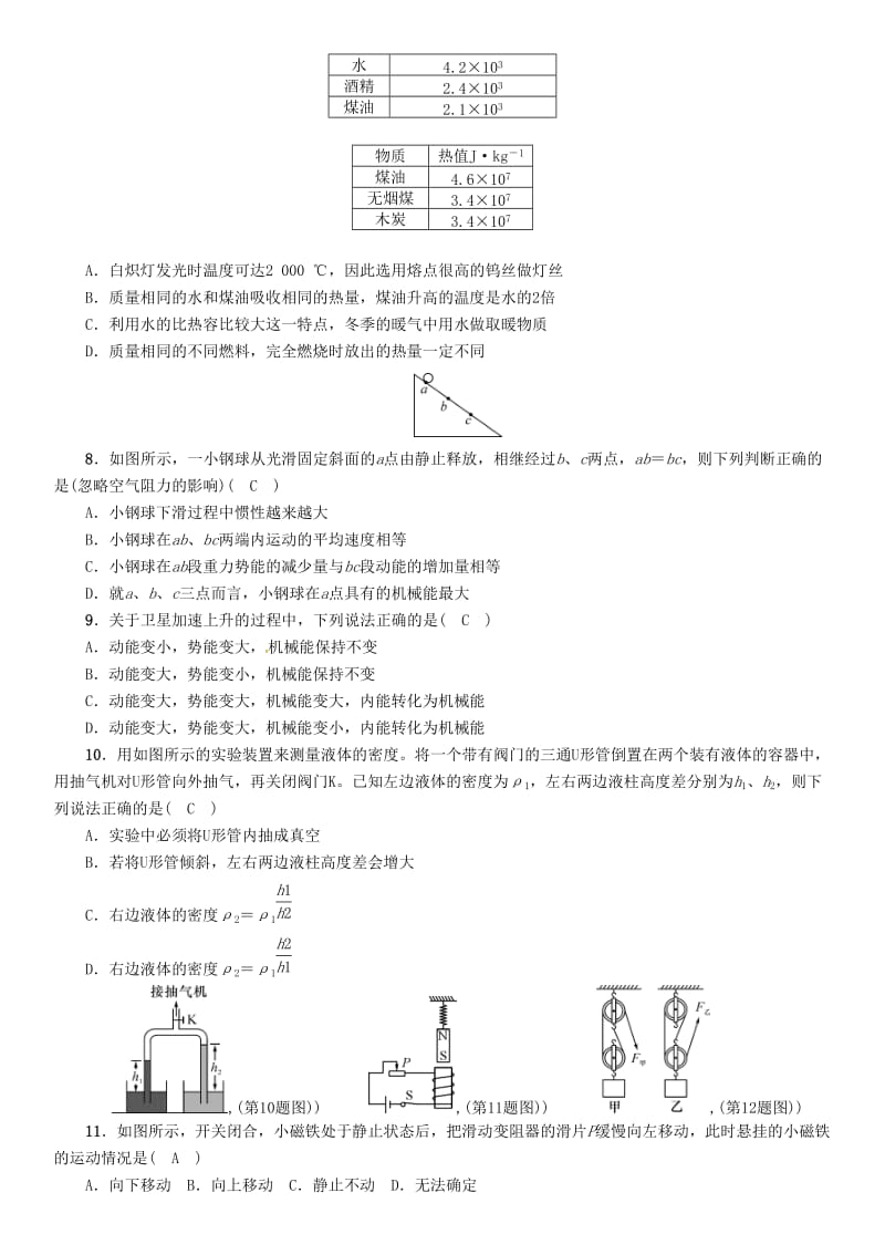 中考物理命题研究 西宁市2017年初中毕业升学考试模拟考试卷1_第2页