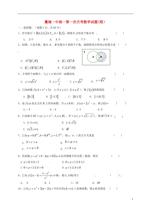 高一數(shù)學(xué)上學(xué)期第一次月考試題 理（無(wú)答案）