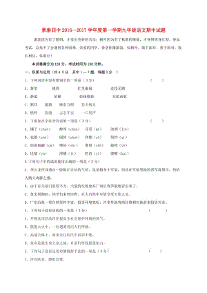 九年級語文上學期期中試題 新人教版4 (5)