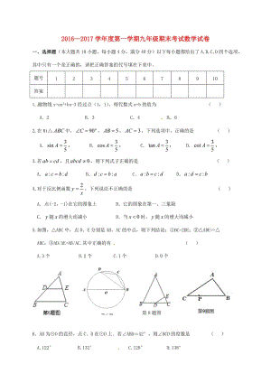 九年級(jí)數(shù)學(xué)上學(xué)期期末考試試題 (2)