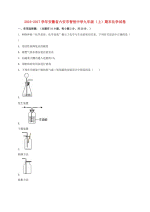 九年級化學(xué)上學(xué)期期末試卷（含解析） 新人教版 (4)