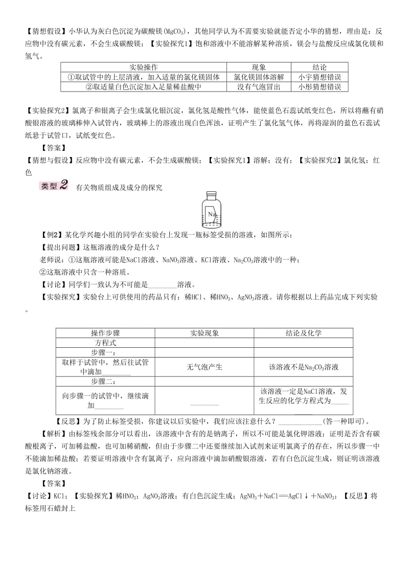 中考化学命题研究 第二编 重点题型突破篇 专题三 实验探究题（精讲）试题_第2页