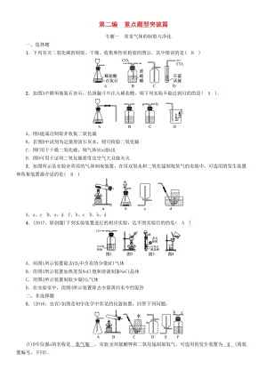 中考化學(xué)命題研究 第二編 重點(diǎn)題型突破篇 專題一 常見氣體的制取與凈化（精練）試題1