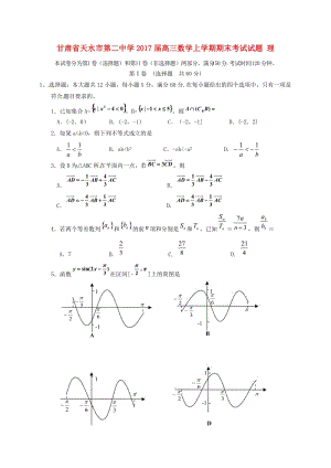 高三數(shù)學(xué)上學(xué)期期末考試試題 理11