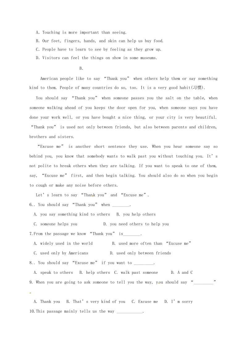 九年级英语上学期分班考试试题 外研版_第3页