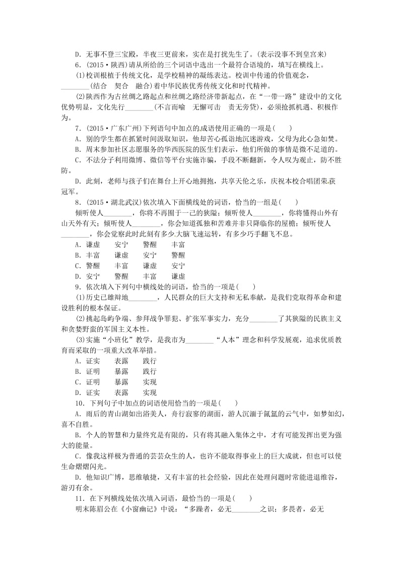 中考语文 全程专题突破复习导练 词语_第2页