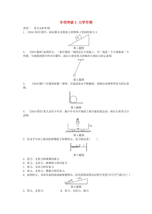 中考物理復(fù)習(xí) 第一部分 考點(diǎn)研究 第十講 簡(jiǎn)單機(jī)械 專項(xiàng)突破3 力學(xué)作圖試題