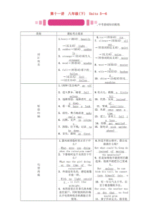 中考英語命題研究 第一編 教材同步復(fù)習(xí)篇 第十一講 八下 Units 5-6（精講）試題1