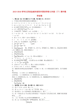 七年級數(shù)學(xué)下學(xué)期期中試卷（含解析） 蘇科版6