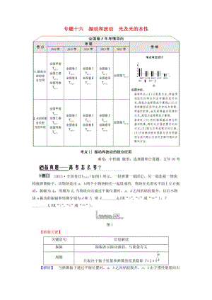 高三物理二輪復(fù)習(xí) 第1部分 專題突破篇 專題16 振動(dòng)和波動(dòng) 光及光的本性教師用書