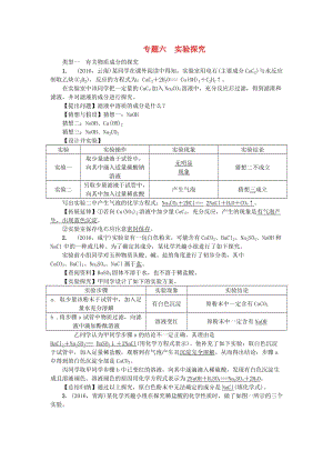 中考化學總復習 第2篇 專題聚焦 專題六 實驗探究試題