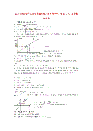 八年級(jí)數(shù)學(xué)下學(xué)期期中試卷（含解析） 新人教版24