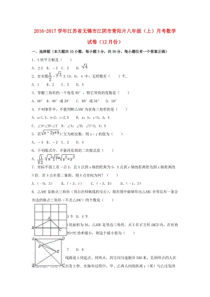 八年級(jí)數(shù)學(xué)上學(xué)期12月月考試卷（含解析） 蘇科版6