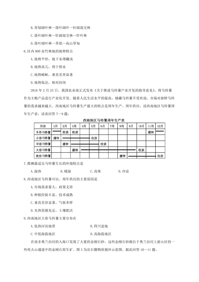 高三文综12月月考试题1_第2页