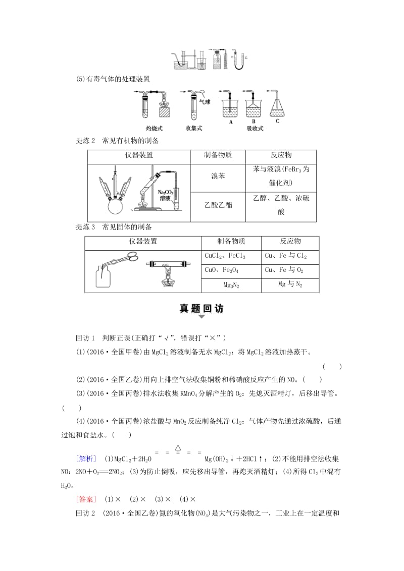 高三化学二轮复习 第1部分 专题4 化学实验 突破点18 物质的制备_第2页