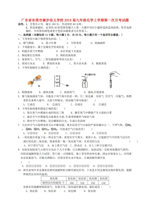 九年級化學(xué)上學(xué)期第一次月考試題 新人教版 (4)