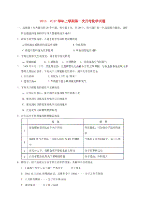 九年級(jí)化學(xué)上學(xué)期第一次月考試題 新人教版3 (2)