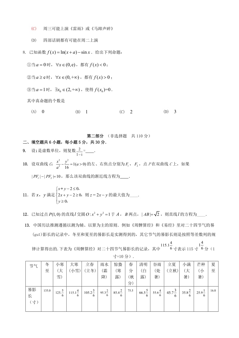 高三数学上学期期末考试试题 文1 (2)_第2页