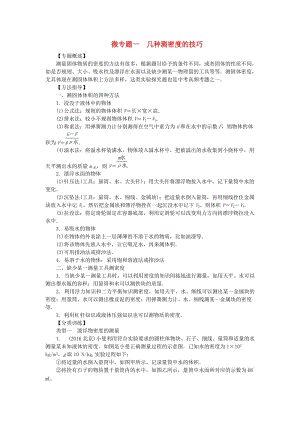 中考物理總復習 微專題一 幾種測密度的技巧試題11