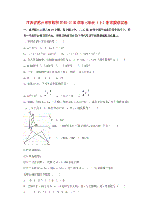 七年級(jí)數(shù)學(xué)下學(xué)期期末試卷（含解析） 蘇科版5