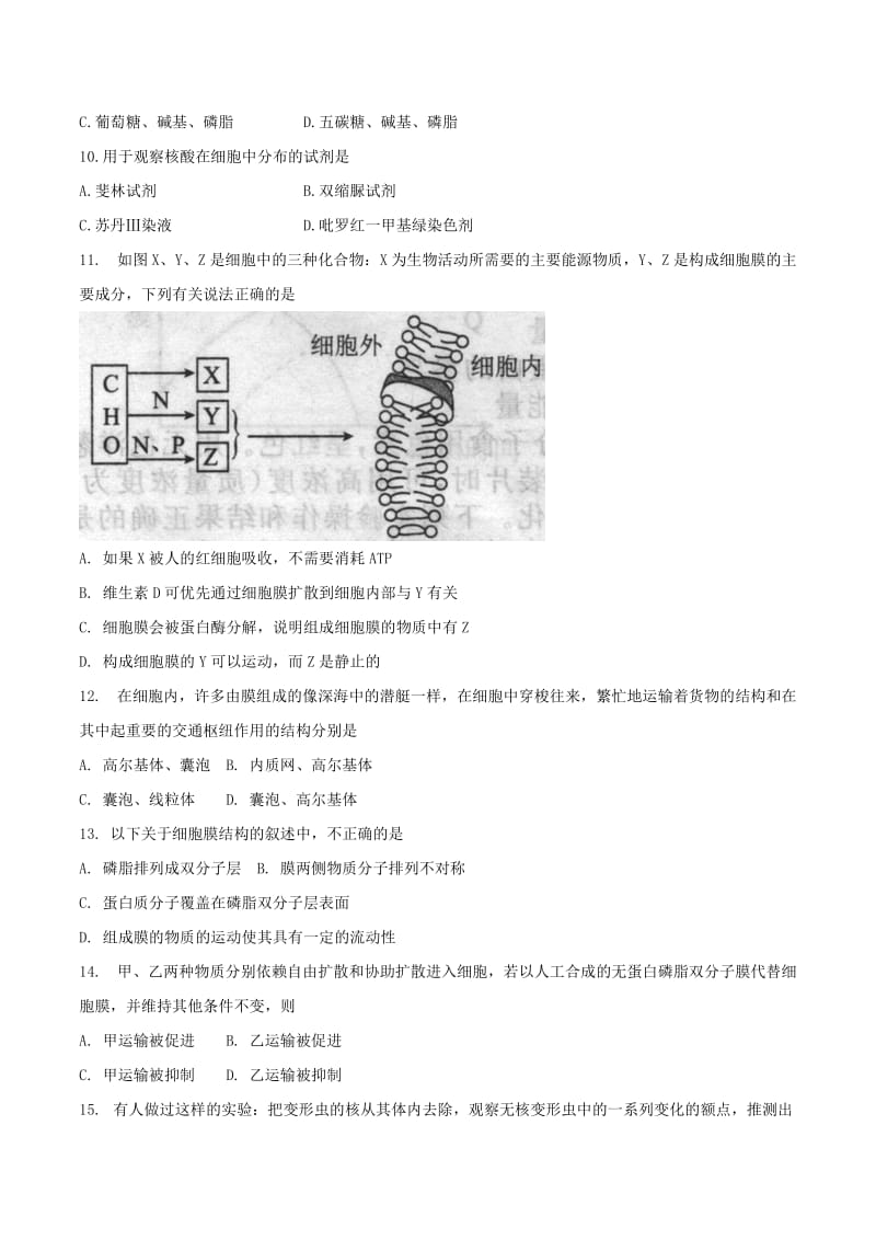 高一生物下学期开学考试试题（普通班）_第2页